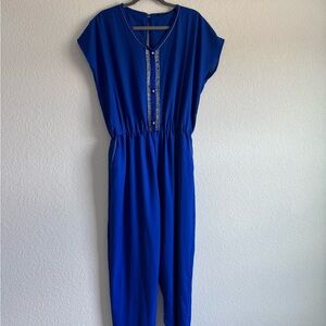 Moroccan style Blue Jumpsuit with Button Detail